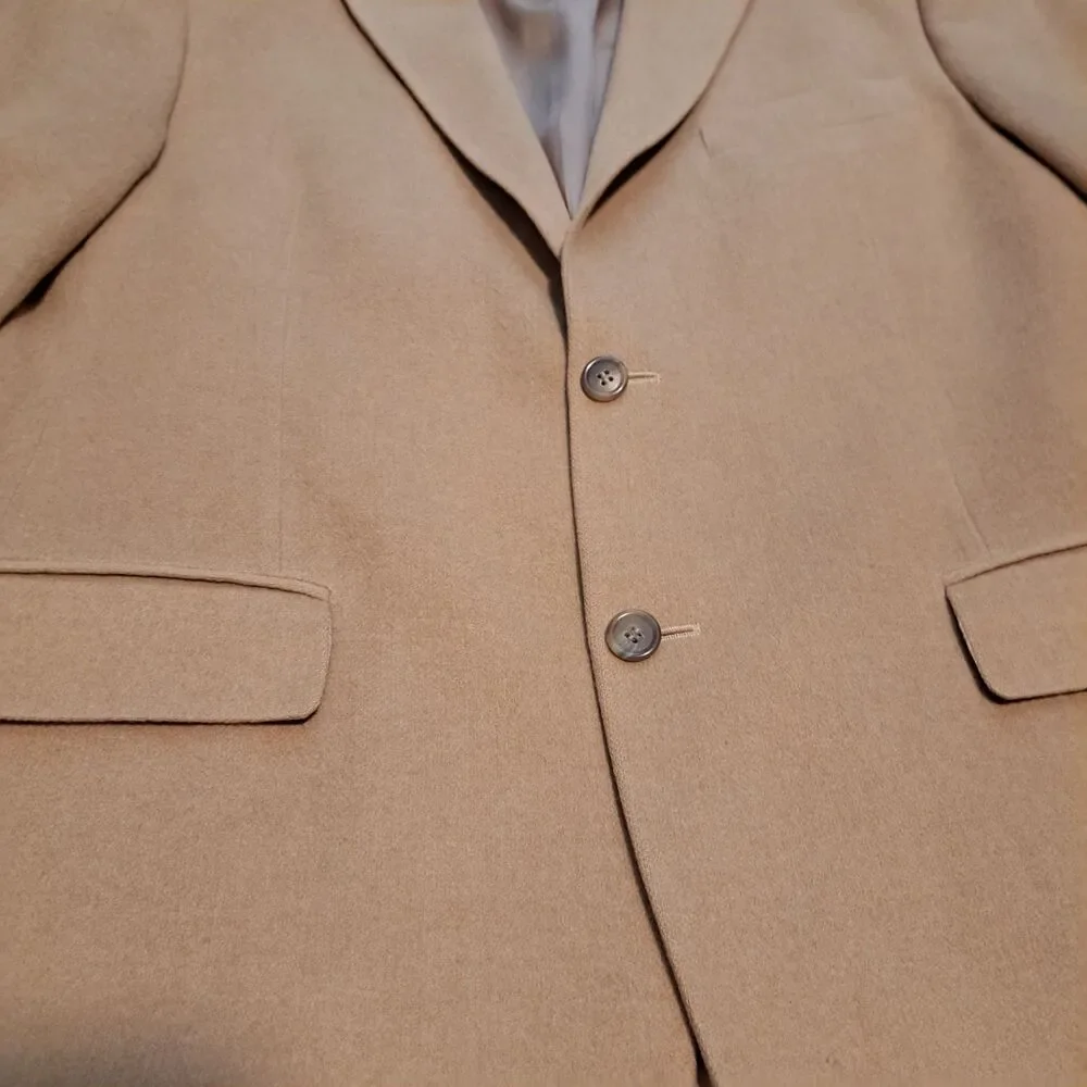 Joseph & Feiss Mens Blazer 41R Camel Hair 2 Button Tan Jacket Sport Coat